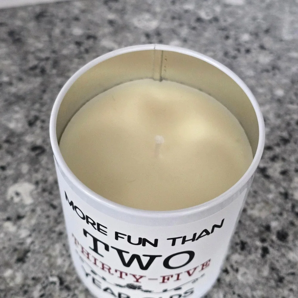 Nevernerve 70th Birthday Scented‎ Candle 10oz White Soy Wax l Funny Gag Gift